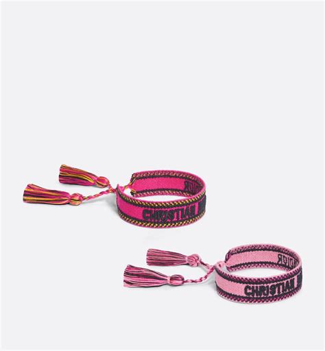 pulsera tela dior|pulseras de metal rosa.